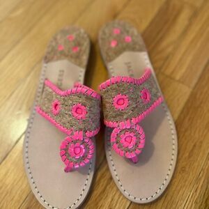 Jack Rogers Sandals with Bright Pink Trim